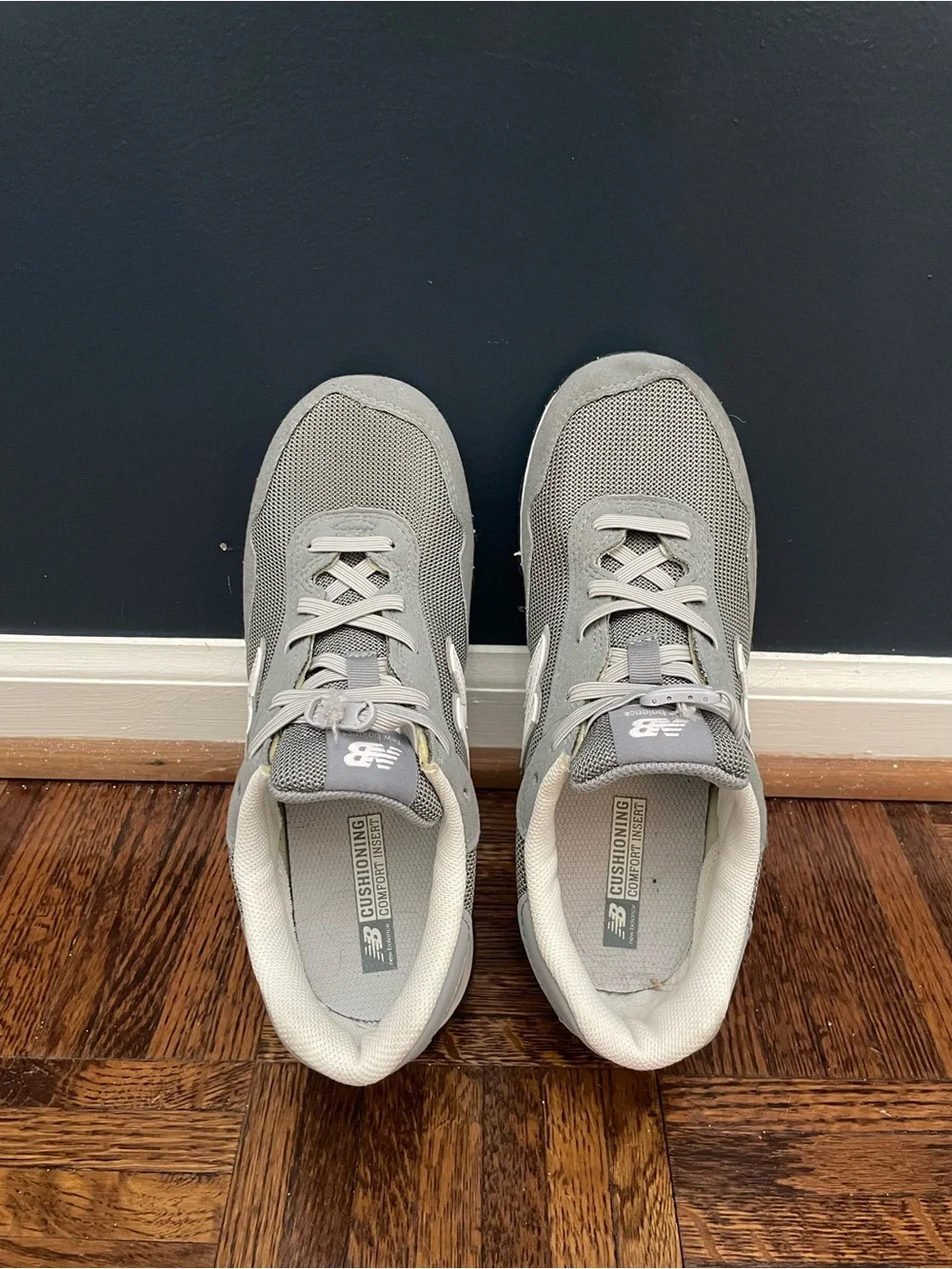 New Balance Light Gray Mesh Athletic Sneakers